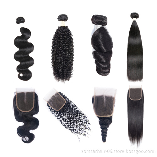 Cheap Raw Indian 100% Human Hair Kinky Curly Bundles With Closure Virgin Mink Brazilian Cuticle Aligned Hair Extensions